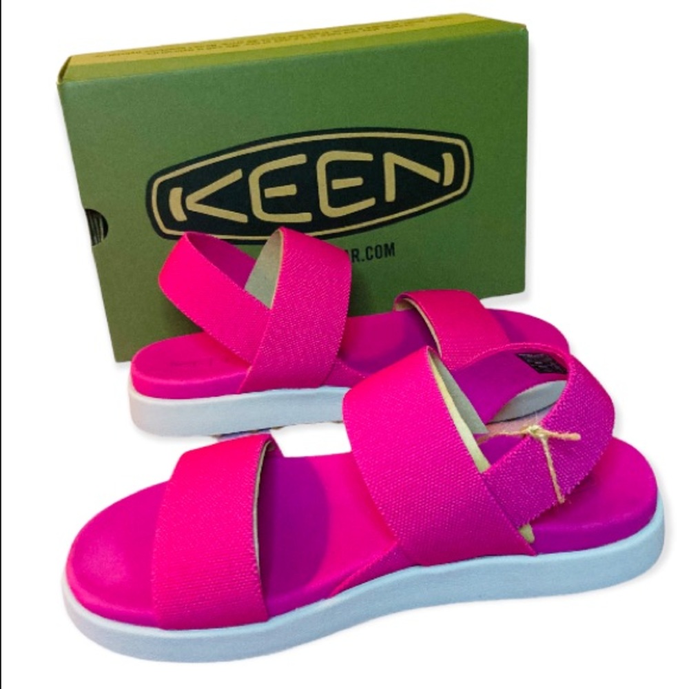 SOLD NWT Keen Pink Peacock & Vapor Elle Arch Support Machine Washable Sandal - Picture 12 of 15